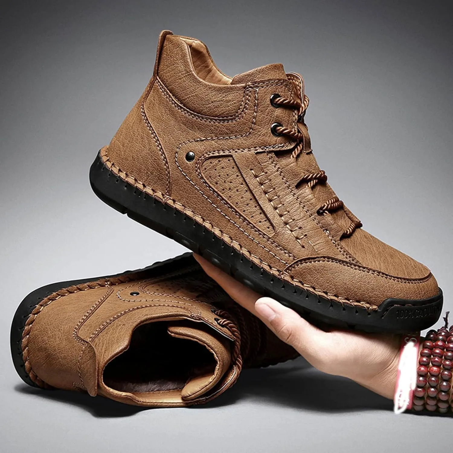 2022 New Large Size Border Handmade Retro Leather Comfortable Casual Shoes Leather Boot Shoes