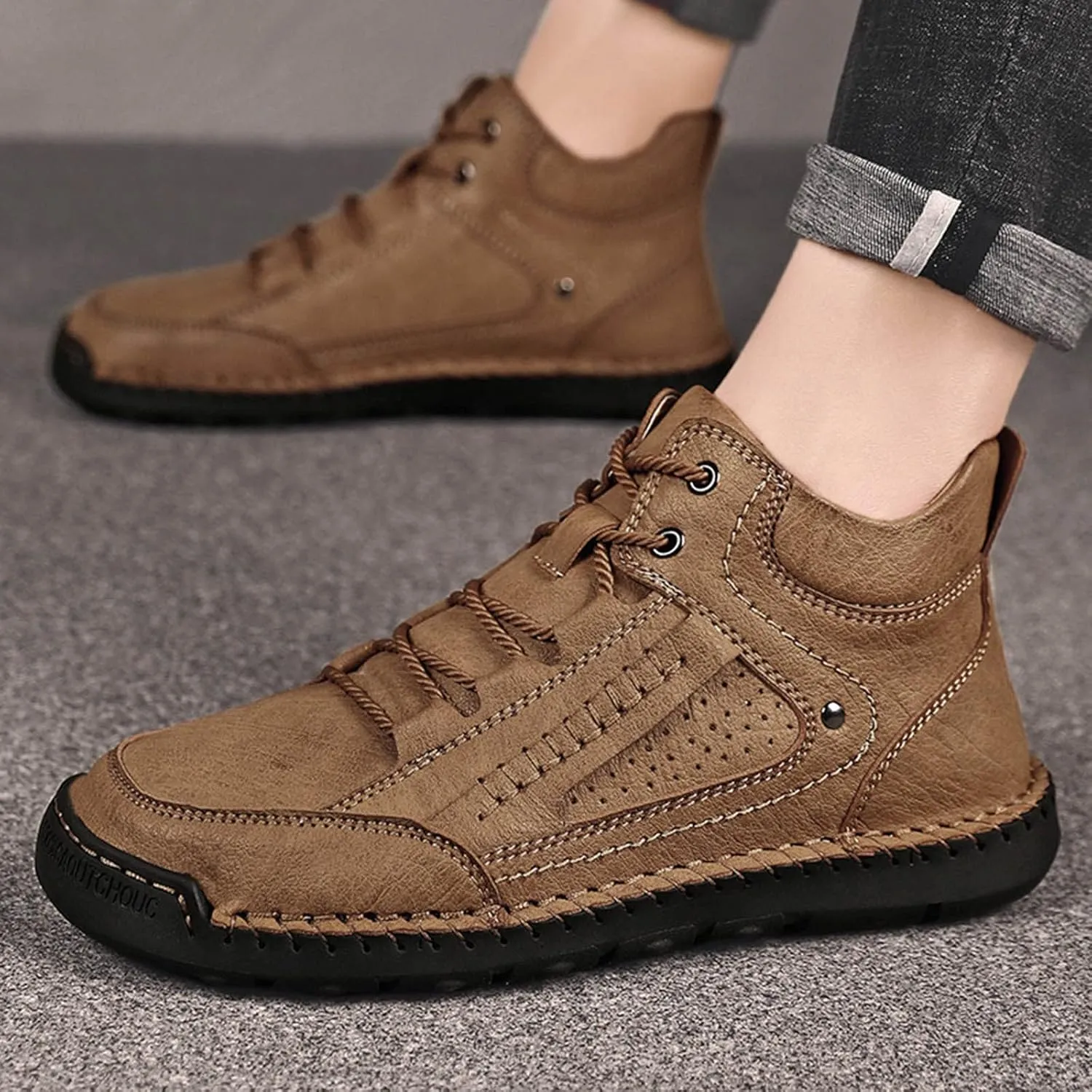 2022 New Large Size Border Handmade Retro Leather Comfortable Casual Shoes Leather Boot Shoes