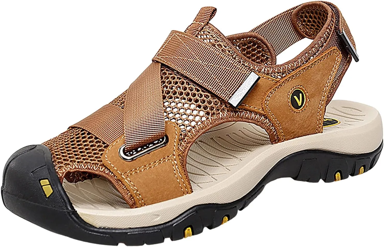 2025 New Andals Men's Breathable Sports Outdoor Beach Shoes Slip Hollow Cowhide Men's Shoes Sandals