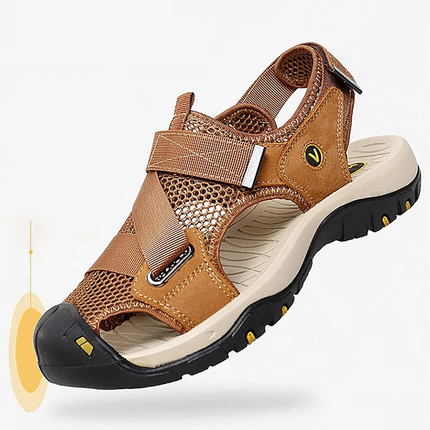 2025 New Andals Men's Breathable Sports Outdoor Beach Shoes Slip Hollow Cowhide Men's Shoes Sandals