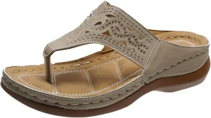 2025 Soft Bottom Orthopedic Flip Flops Comfort Orthotic Casual Women Sandals with Arch Support Womens Flip Flops (Brown, 6)