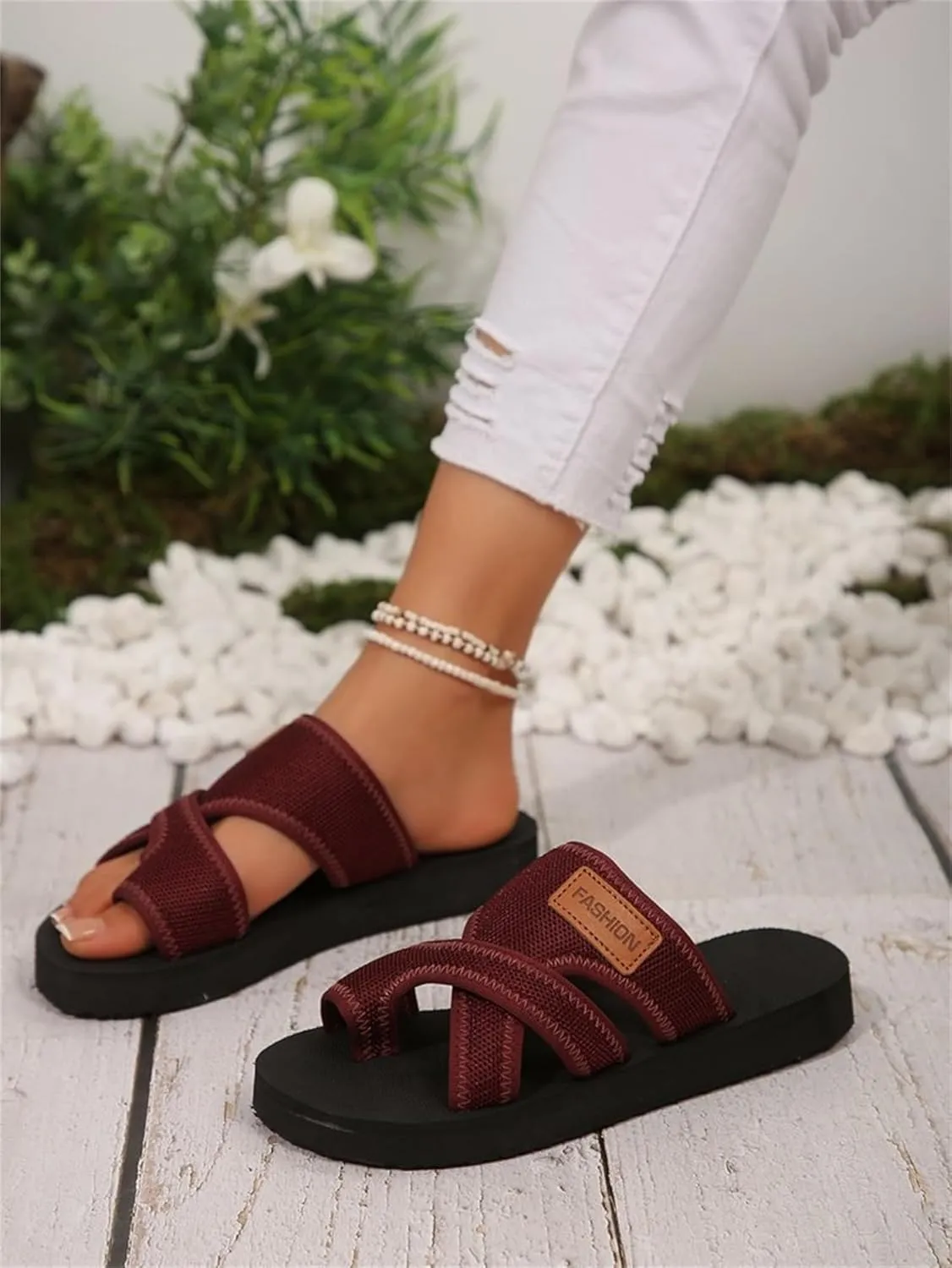 2025 Women's Summer Sandals Extra Wide Mesh Slides, Dressy Summer Flats Orthopedic Support Airflow Design Beach Walking Shoes