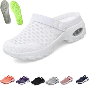 Air Cushion Slip-On Walking Shoes Orthopedic Diabetic Walking Shoes, Mesh Breathable Arch Support Slip-On Slippers Sandals