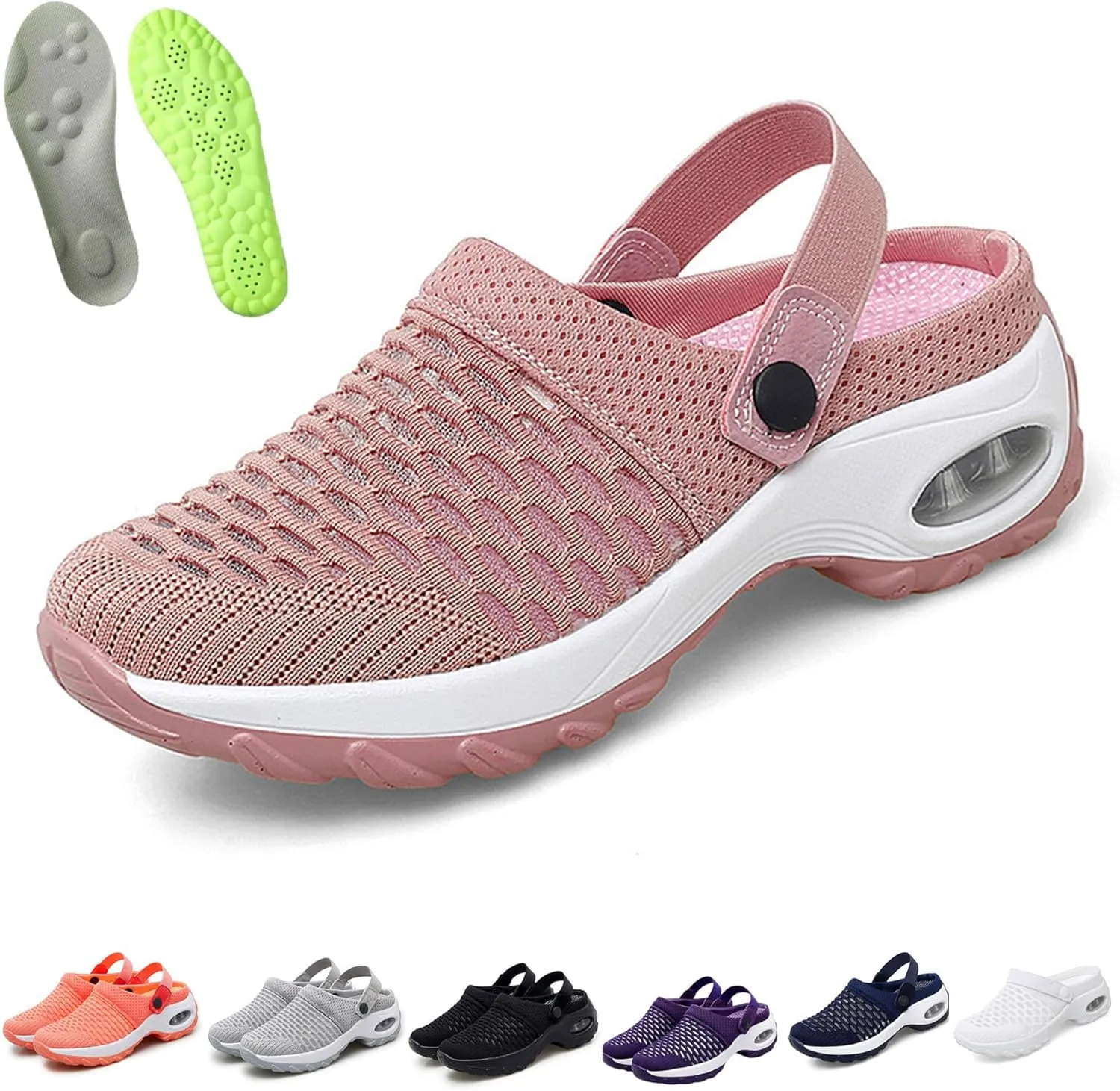 Air Cushion Slip-On Walking Shoes Orthopedic Diabetic Walking Shoes, Mesh Breathable Arch Support Slip-On Slippers Sandals