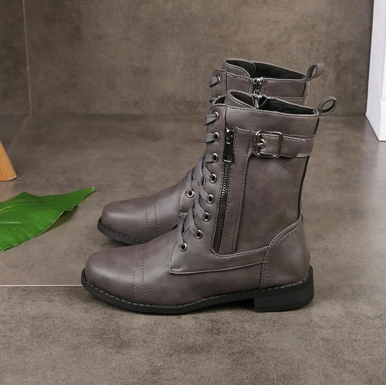 Ankle Boots for Women Fall Booties for Women 2024 Women's Flat Ankle Boots Womens Bootie with Heel Keep Warm Flat Bottom Closed Toe Wide Fit Available