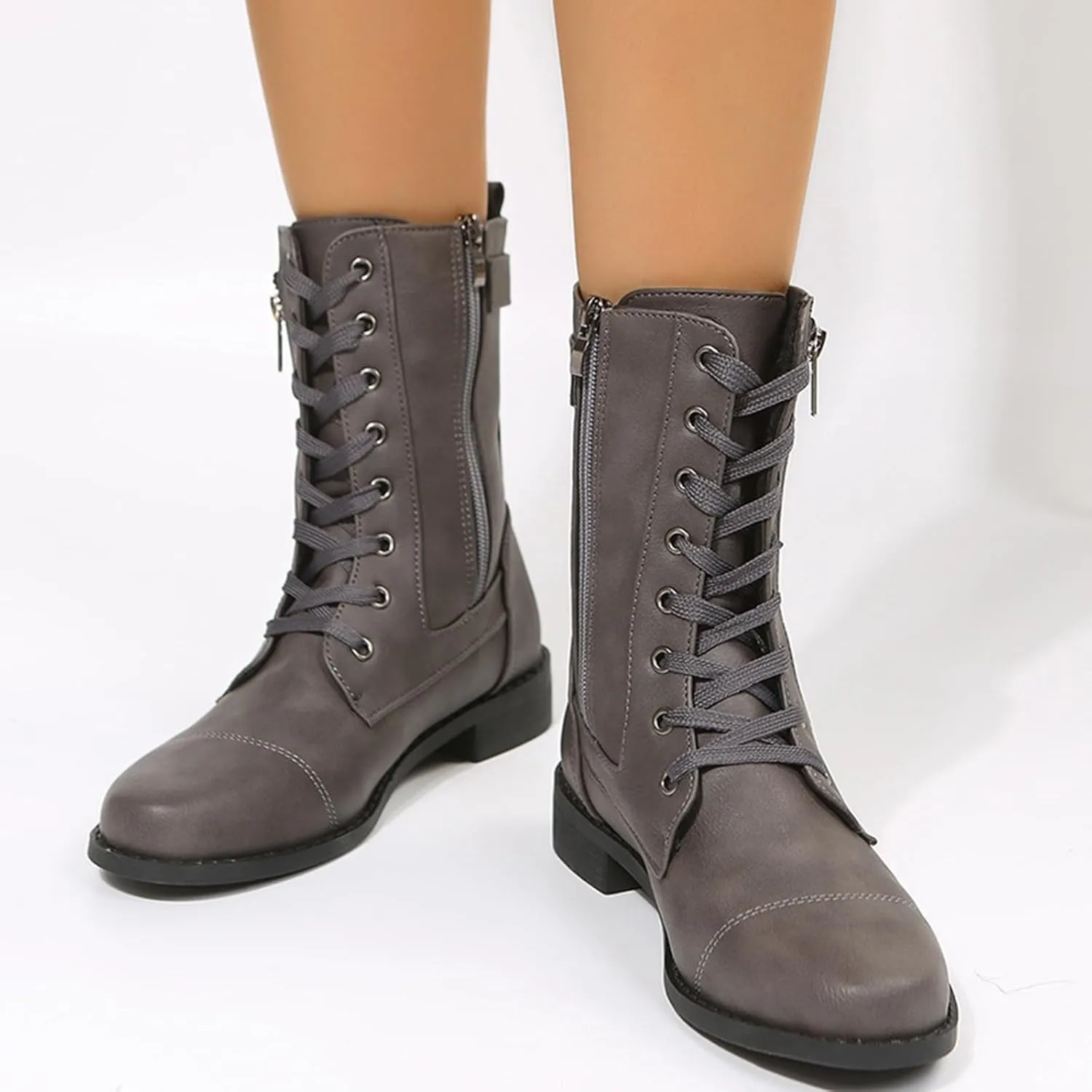Ankle Boots for Women Fall Booties for Women 2024 Women's Flat Ankle Boots Womens Bootie with Heel Keep Warm Flat Bottom Closed Toe Wide Fit Available