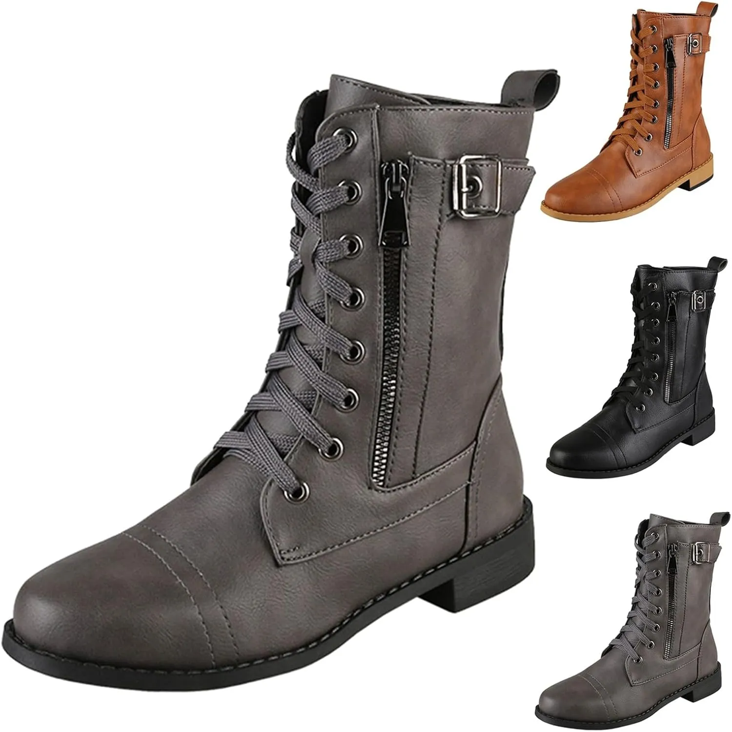 Ankle Boots for Women Fall Booties for Women 2024 Women's Flat Ankle Boots Womens Bootie with Heel Keep Warm Flat Bottom Closed Toe Wide Fit Available