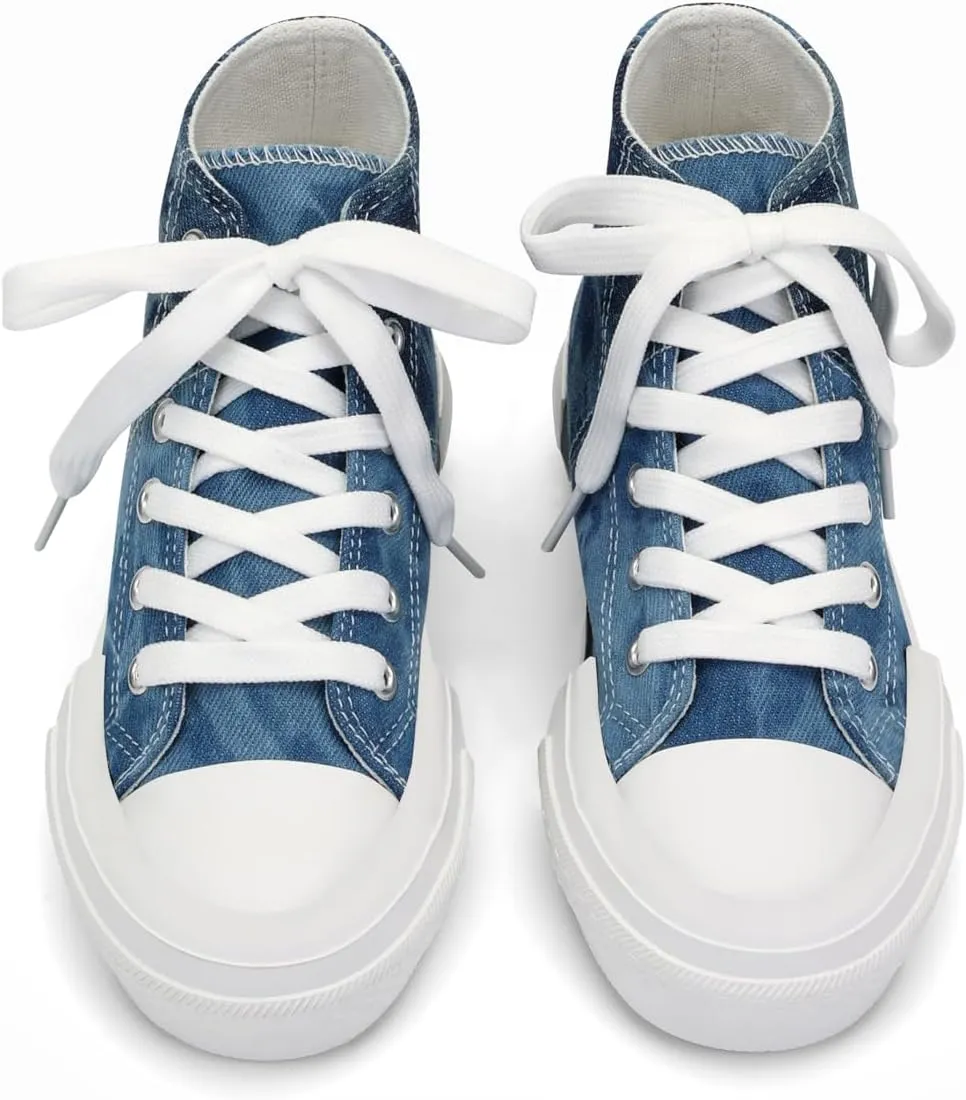 ANTLULU Girls?? Platform Canvas Shoes Low Top and High Top Canvas Sneakers Lace-up Fashion Casual Shoes for Girls