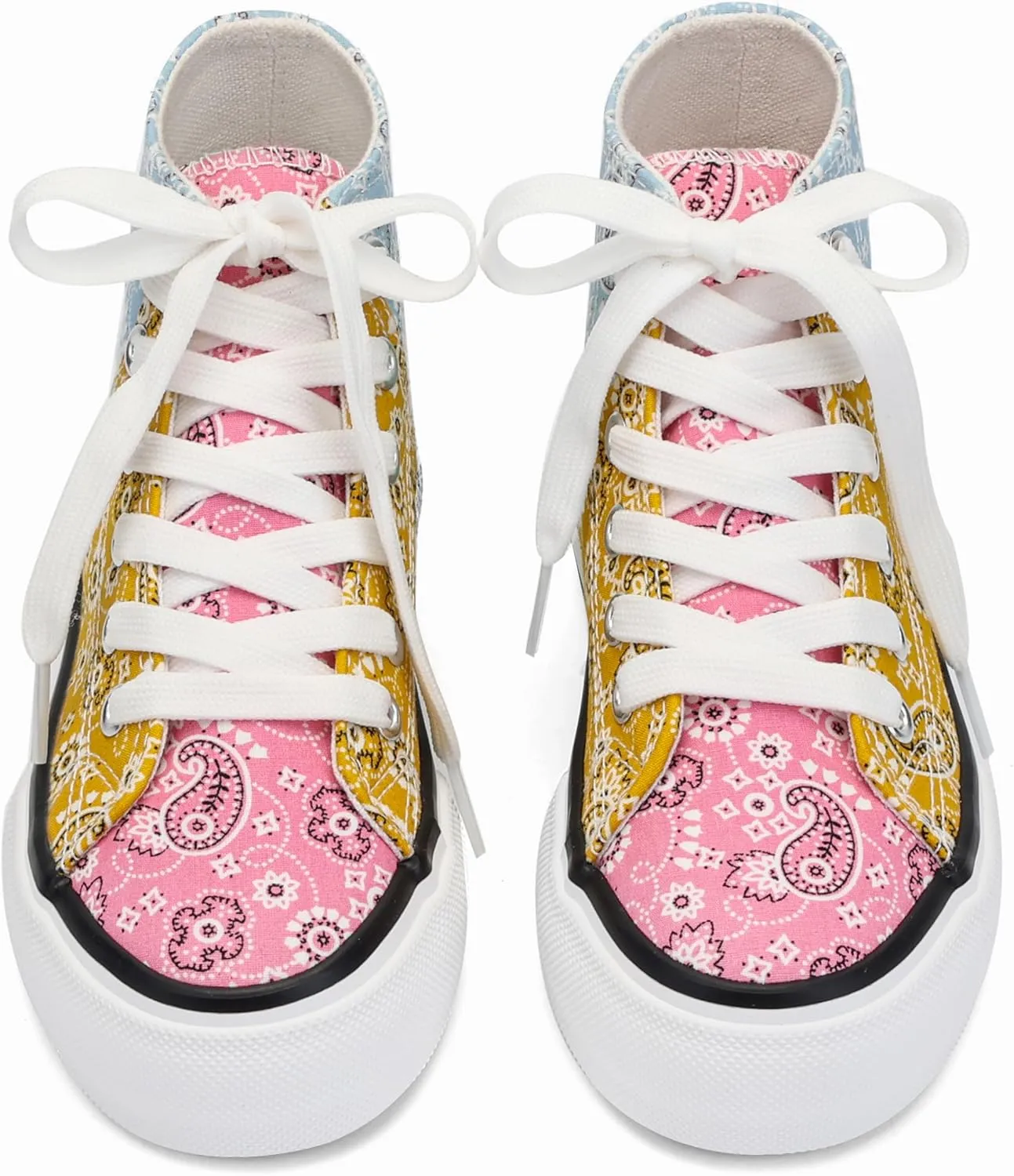 ANTLULU Girls?? Platform Canvas Shoes Low Top and High Top Canvas Sneakers Lace-up Fashion Casual Shoes for Girls