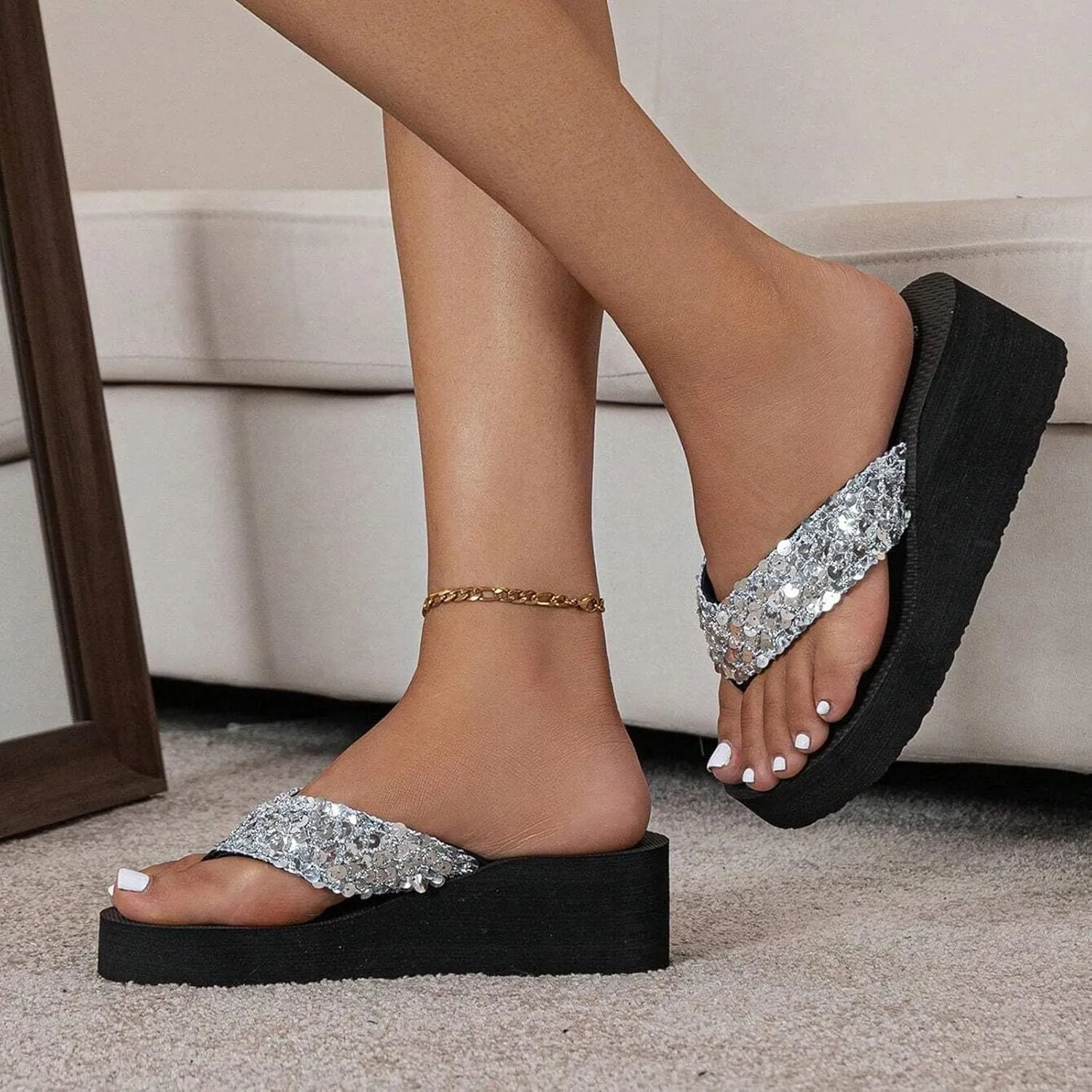 Arch Support Flip Flops for Women Womens Arch Support Flip Flops Comfortable Yoga Mat Slip On Summer Beach Walking Thong
