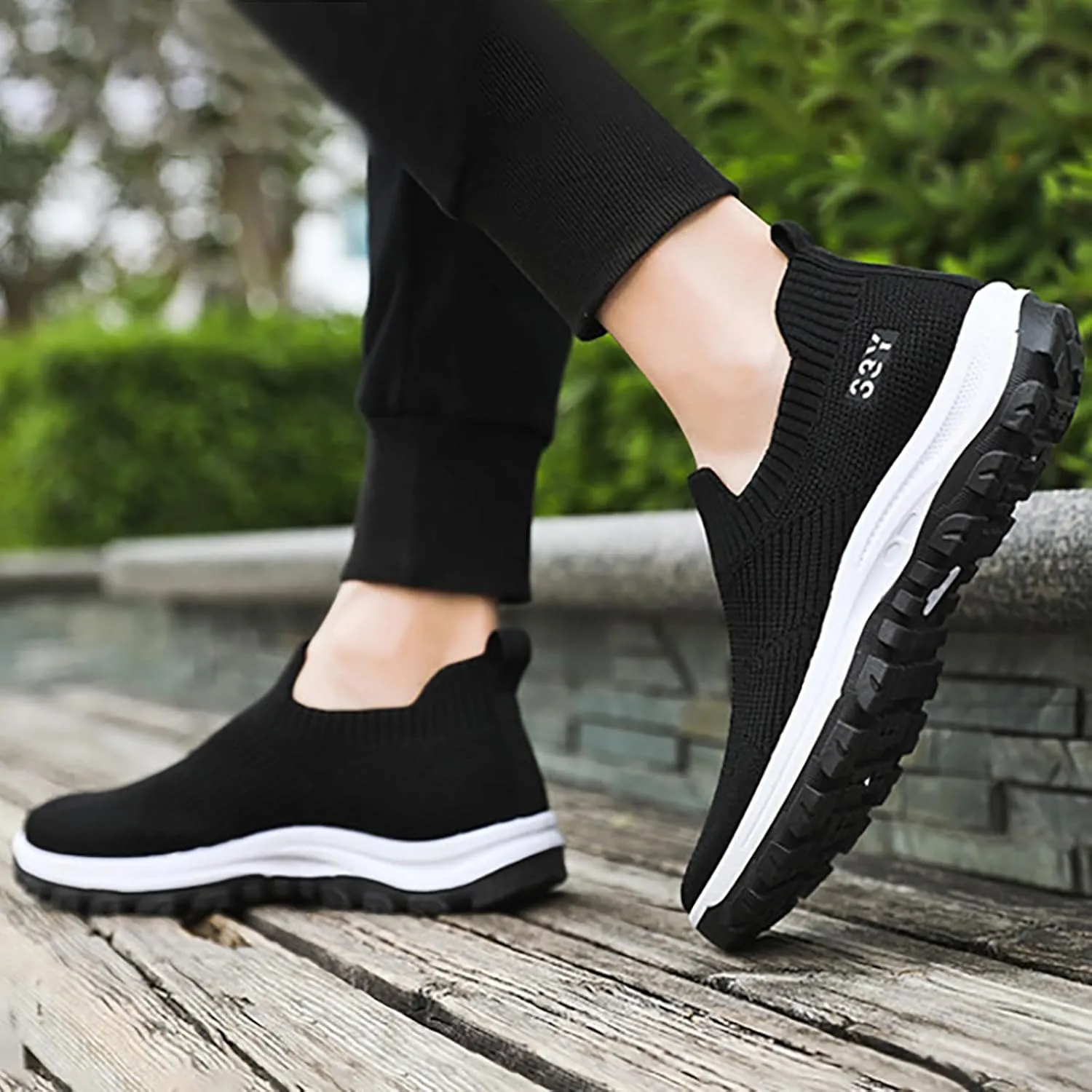 Arch Support Hiking Shoes for Men Lightweight Sport Gym Jogging Walking Sneaker Convenient Elderly Slip on Shoes