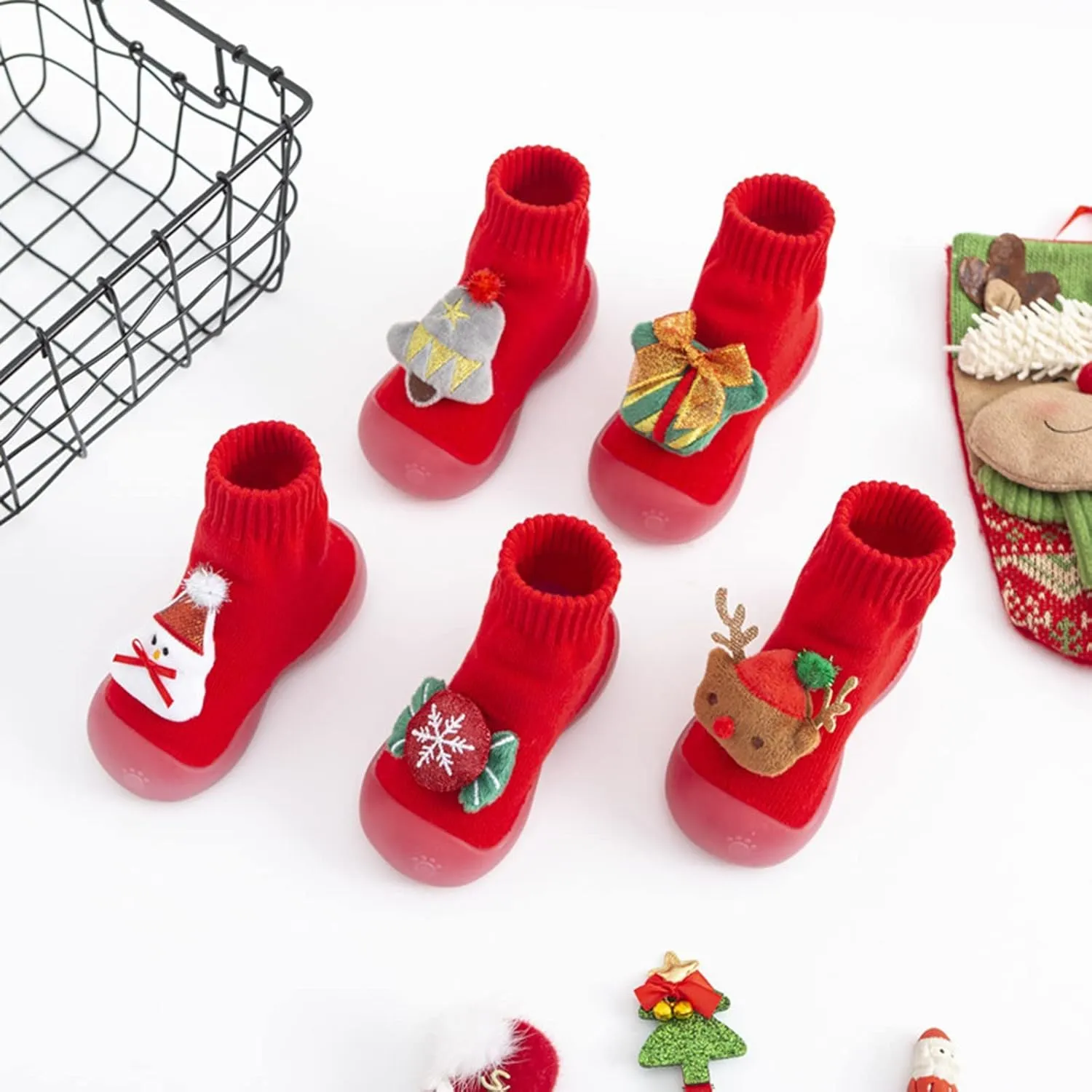 Baby Girl First Shoes for Walking Christmas Infant Baby Toddler Boys Girls Cartoon 12 Month Old Tennis Shoes
