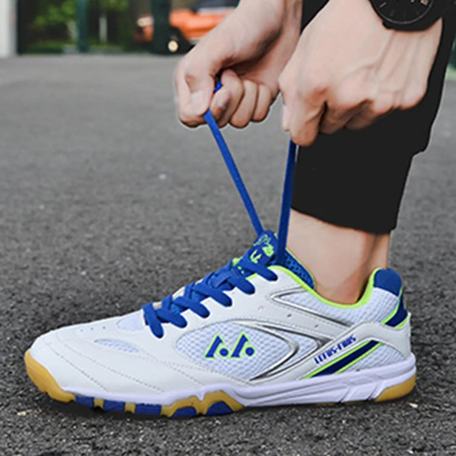 Badminton Tennis Shoes for Mens Women Indoor Court Sneakers Lightweight Breathable Shock-Absorbing