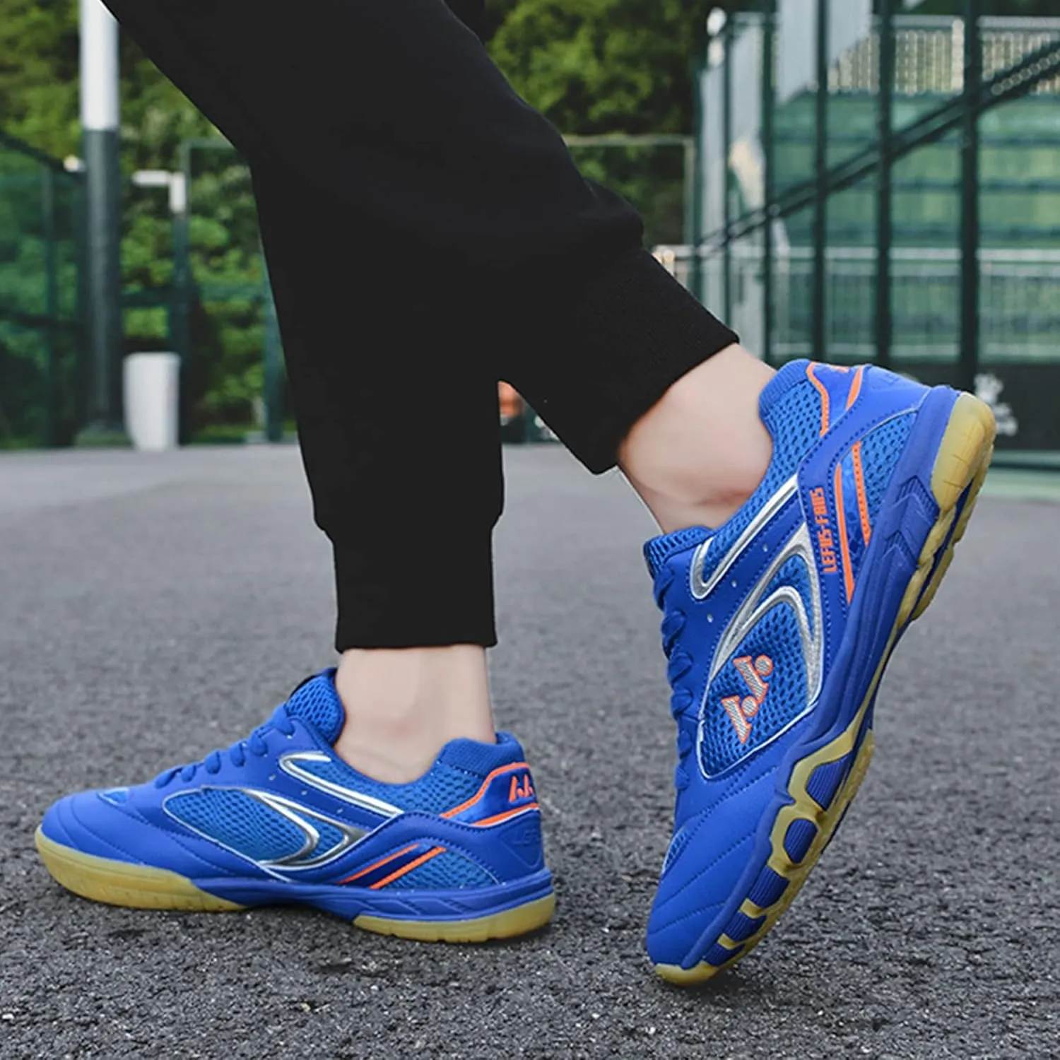 Badminton Tennis Shoes for Mens Women Indoor Court Sneakers Lightweight Breathable Shock-Absorbing