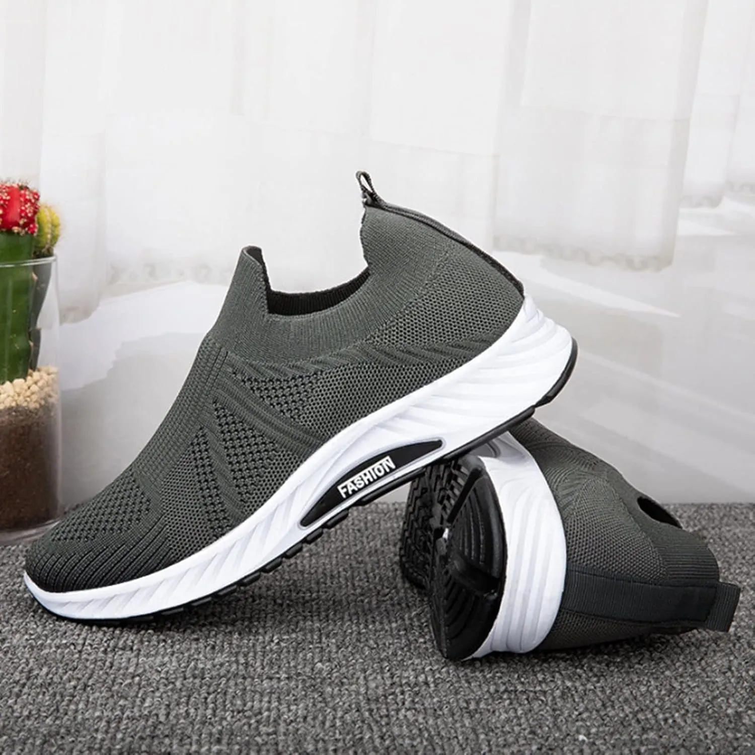 Bamboo Store Men's Slip on Sneakers Wedges Sneakers Slip on Men's Fashion Casual Outdoor Breathable Mens New Sneakers 10