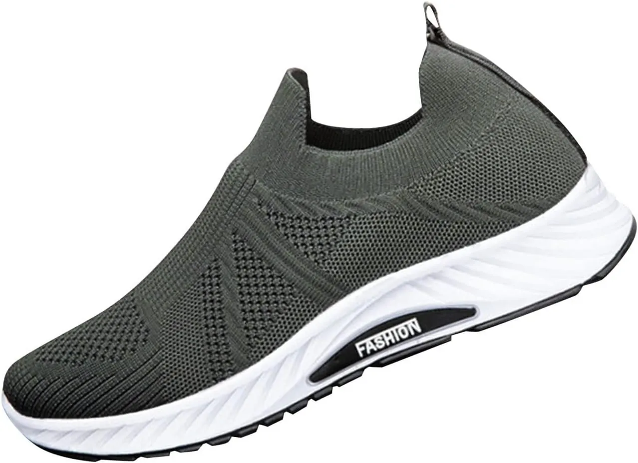 Bamboo Store Men's Slip on Sneakers Wedges Sneakers Slip on Men's Fashion Casual Outdoor Breathable Mens New Sneakers 10