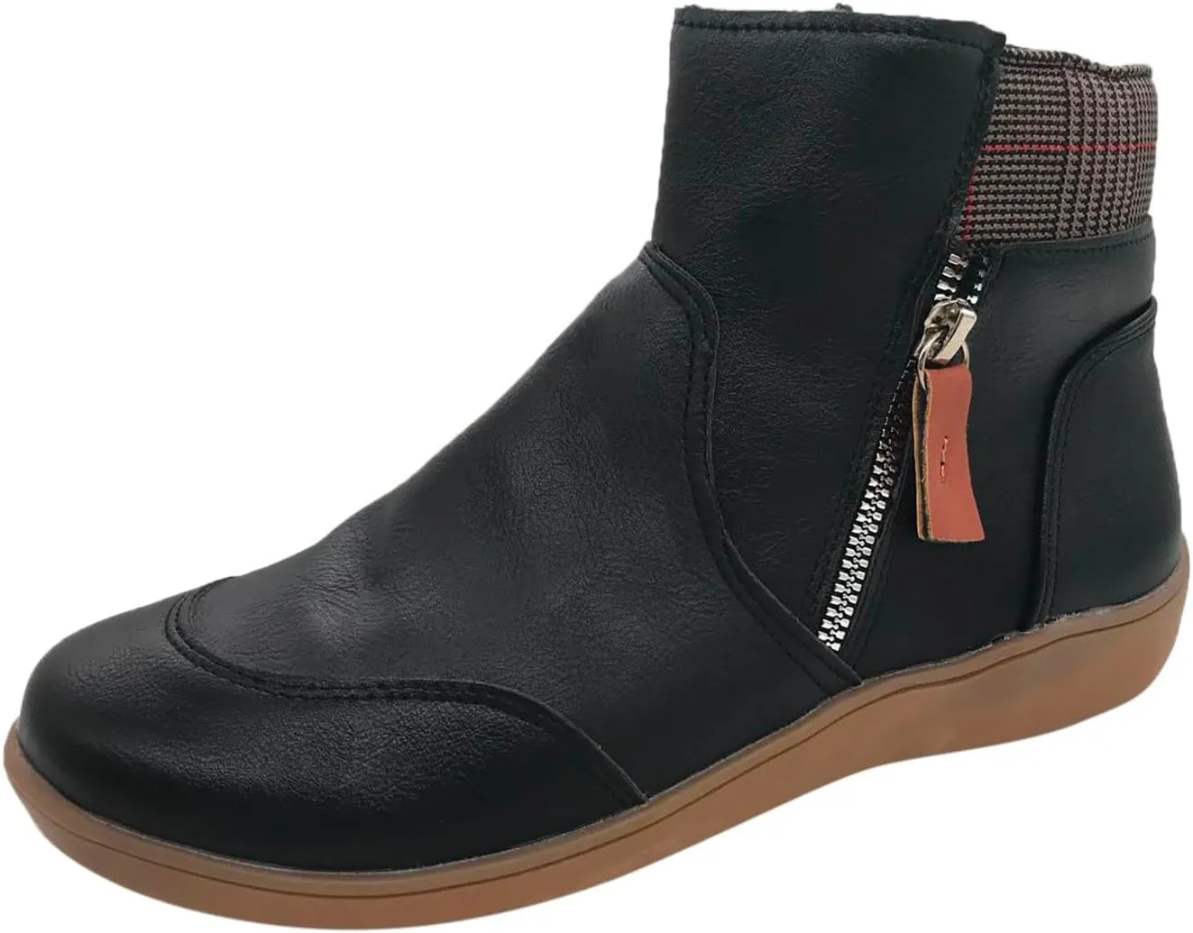 Barefoot Womens Winter Side Zipper Plush Lined Ankle Booties Non-Slip Walking Shoes for Men