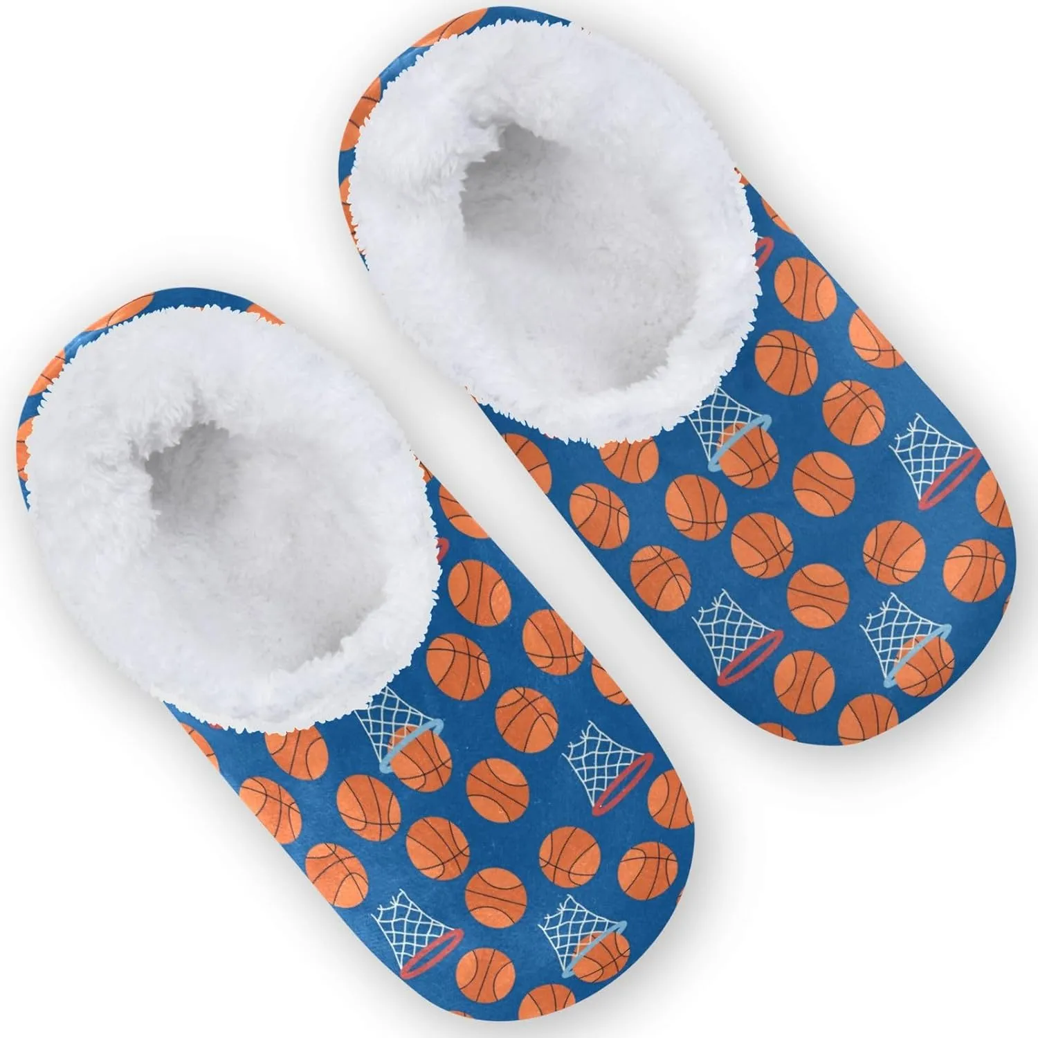 Basketball Sports Orange Boys Girls House Slippers Toddler Home Shoes Winter Indoor Shoes XS