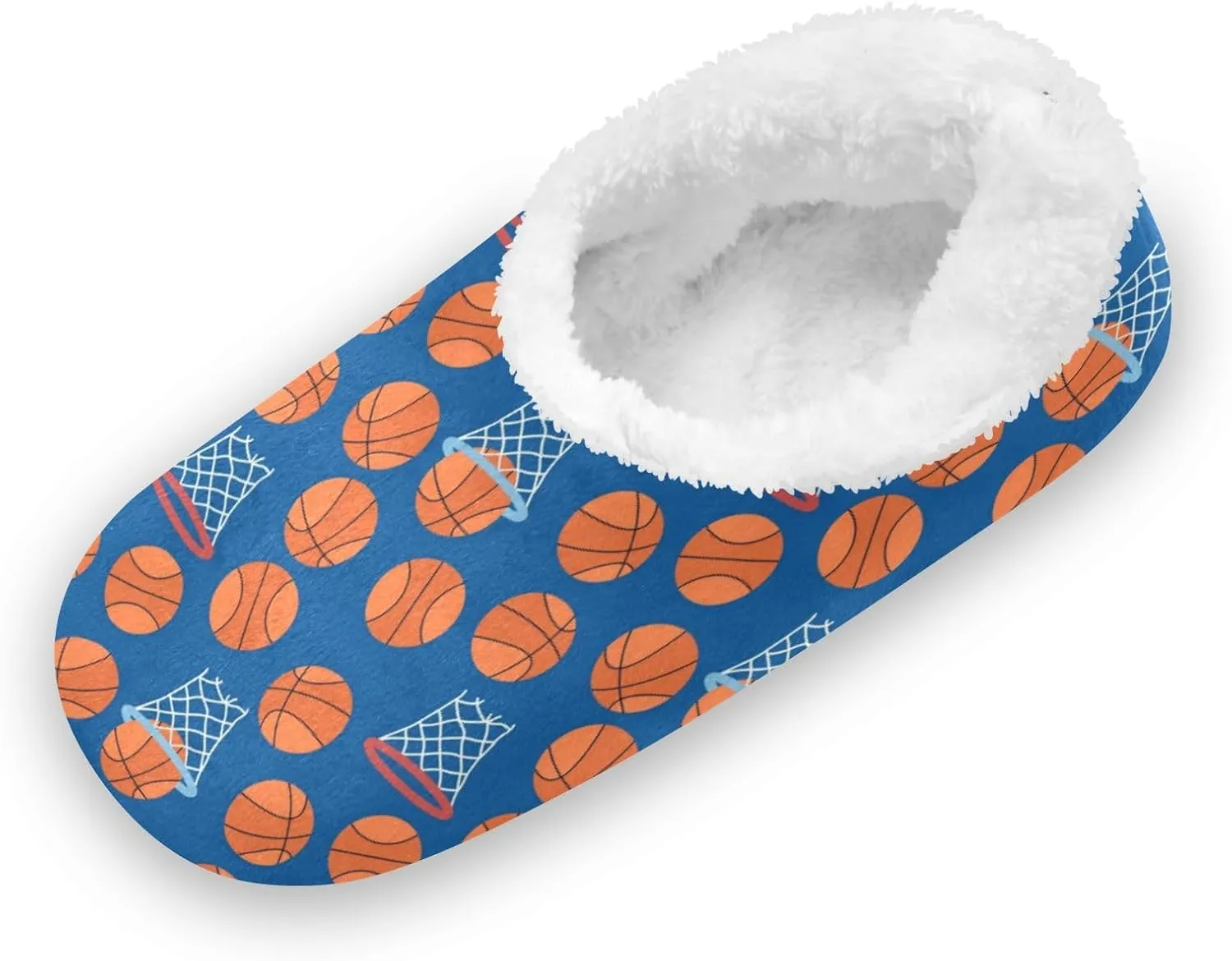 Basketball Sports Orange Boys Girls House Slippers Toddler Home Shoes Winter Indoor Shoes XS