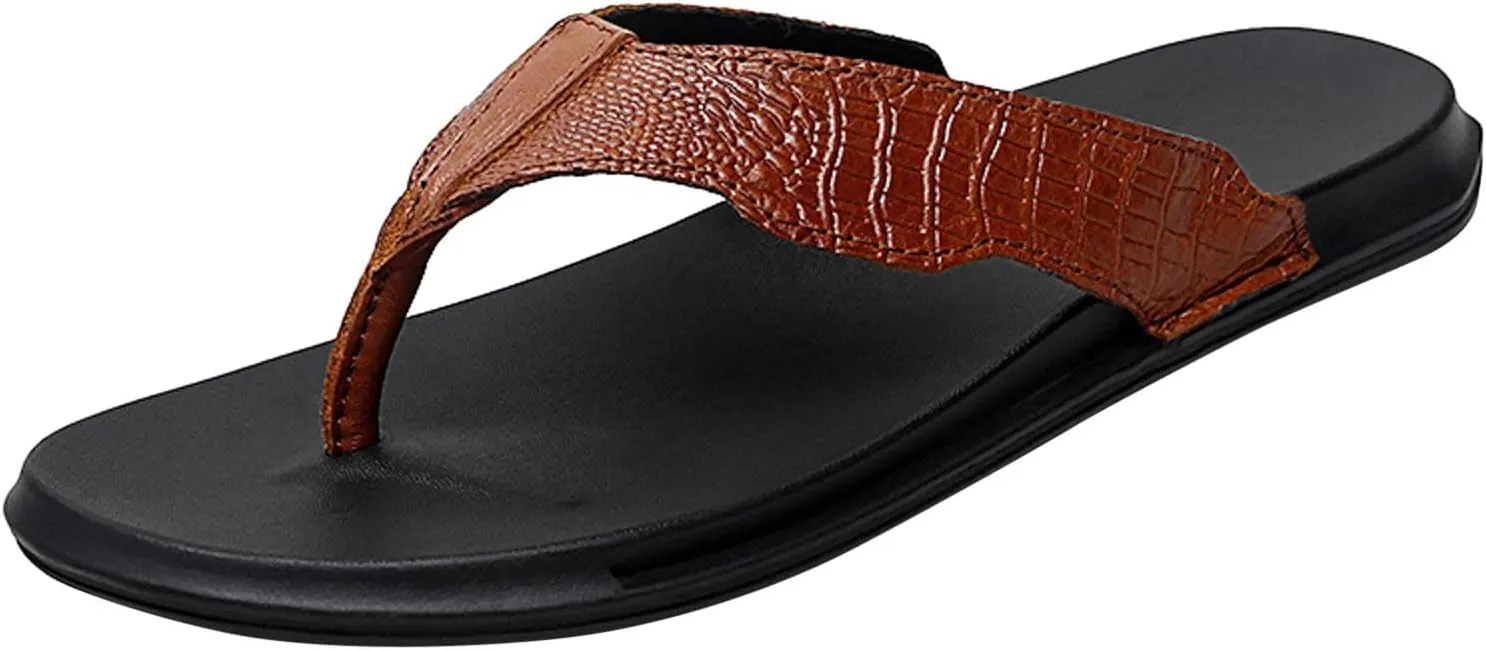 Beach Flip Flop Indoor and Outdoor Men Flip Flops Fashionable Summer Pattern Flat Bottom Comfortable Non Slip Large Beach Sippers