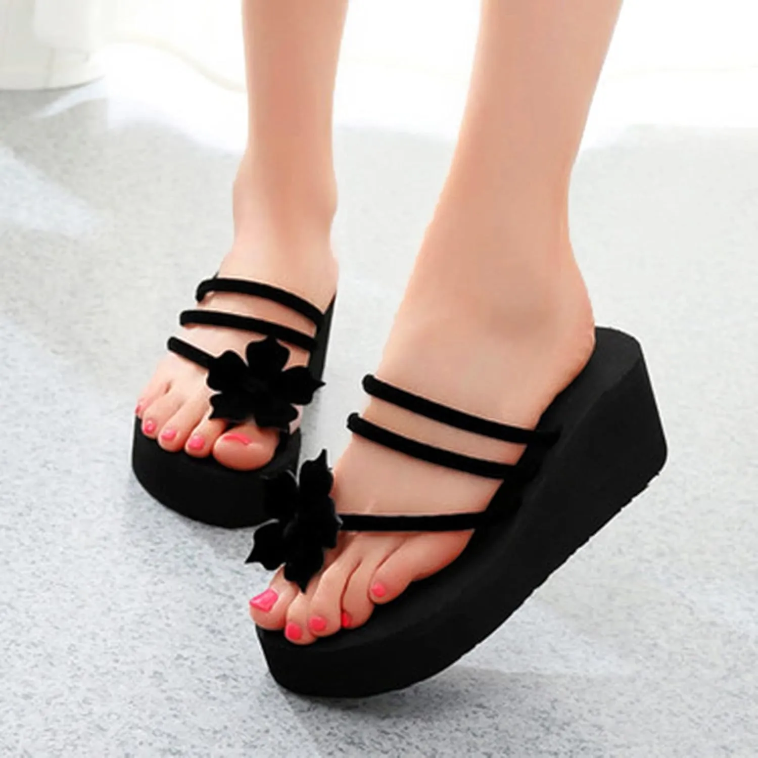 Beach Sandals for Woman Wide Sandals for Women Wide Width Women's Non-Slip Casual Arch Support Flip Flops