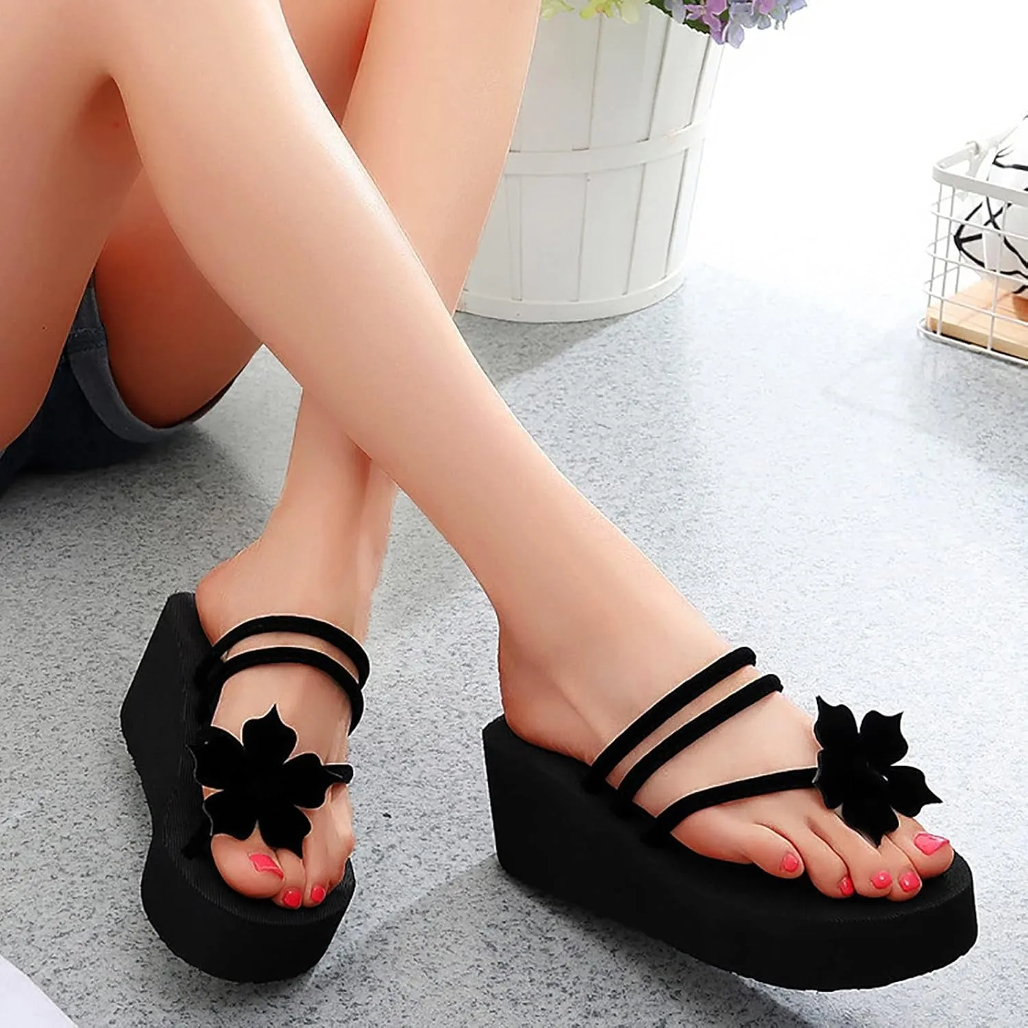 Beach Sandals for Woman Wide Sandals for Women Wide Width Women's Non-Slip Casual Arch Support Flip Flops