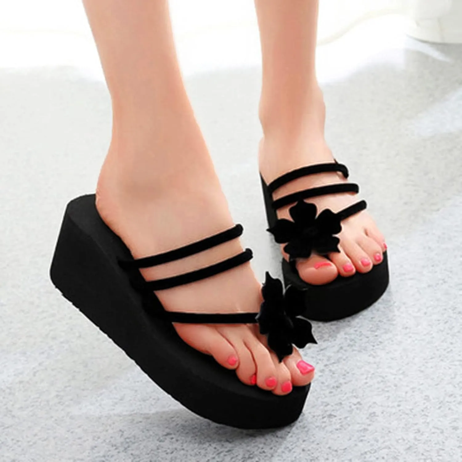 Beach Sandals for Woman Wide Sandals for Women Wide Width Women's Non-Slip Casual Arch Support Flip Flops