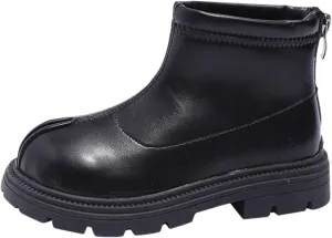 Black Platform Booties for Toddler Girls Front Zipper Cheer Shoes Outdoor Warm Non Slip Mary Jane Kids for Little Girls