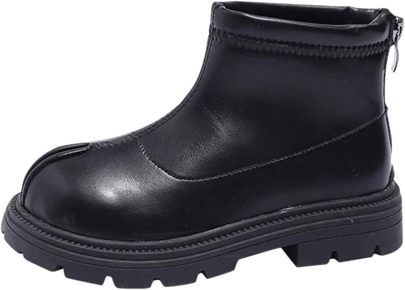 Black Platform Booties for Toddler Girls Front Zipper Cheer Shoes Outdoor Warm Non Slip Mary Jane Kids for Little Girls
