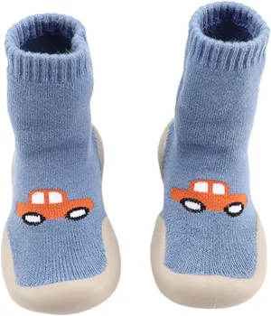 Boys Slip on Tennis Shoes Casual Socks Toddler Baby Soft First Indoor Cartoon Elastic Shoes Infant Walkers Baby Shoes Shoes for Girls Size 9 Toddler