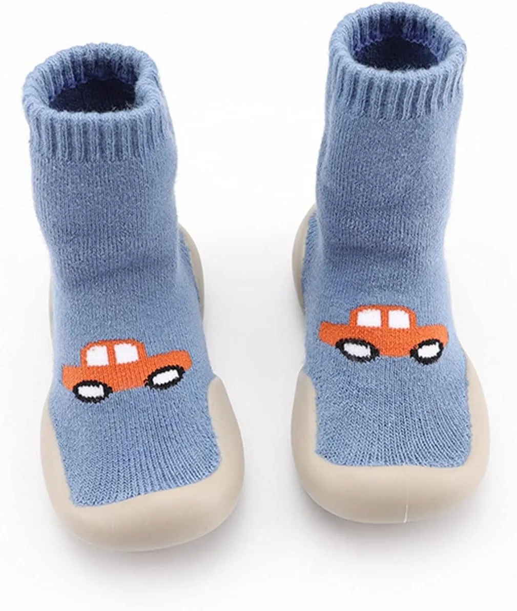 Boys Slip on Tennis Shoes Casual Socks Toddler Baby Soft First Indoor Cartoon Elastic Shoes Infant Walkers Baby Shoes Shoes for Girls Size 9 Toddler
