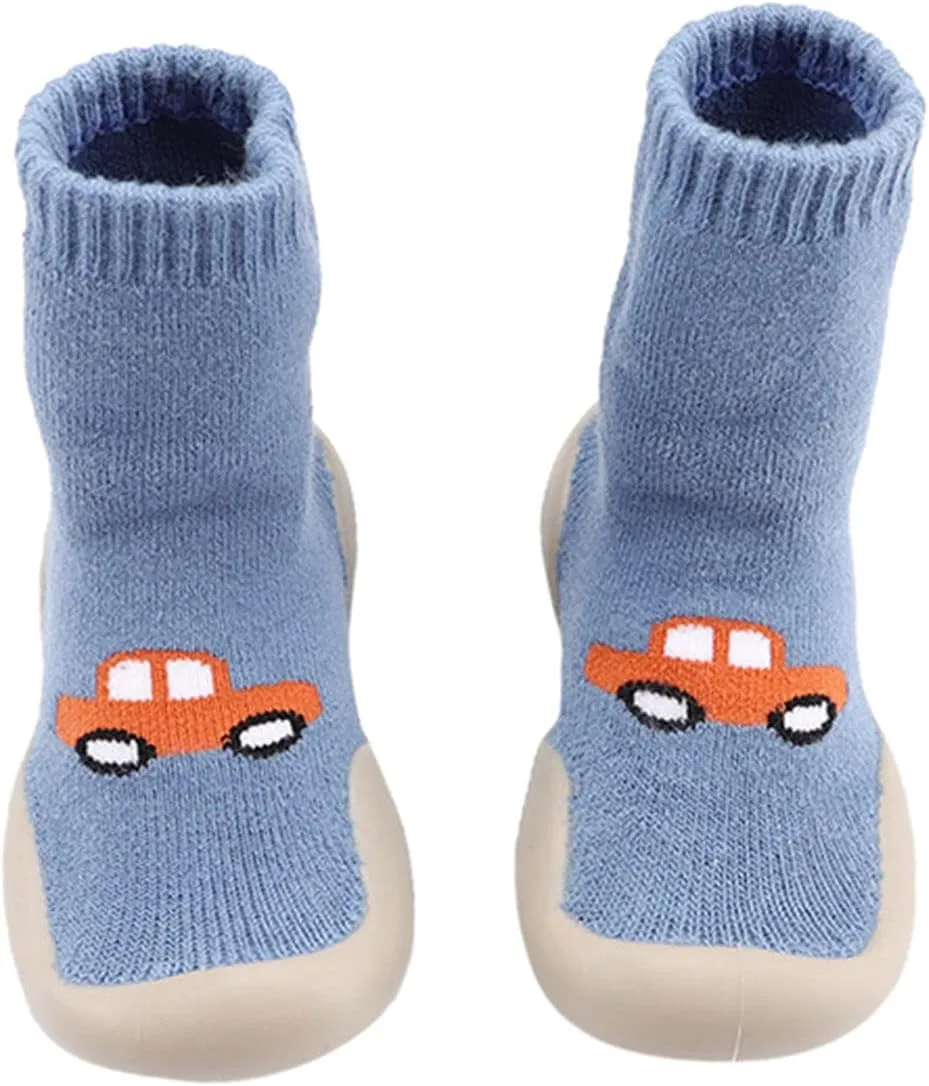 Boys Slip on Tennis Shoes Casual Socks Toddler Baby Soft First Indoor Cartoon Elastic Shoes Infant Walkers Baby Shoes Shoes for Girls Size 9 Toddler