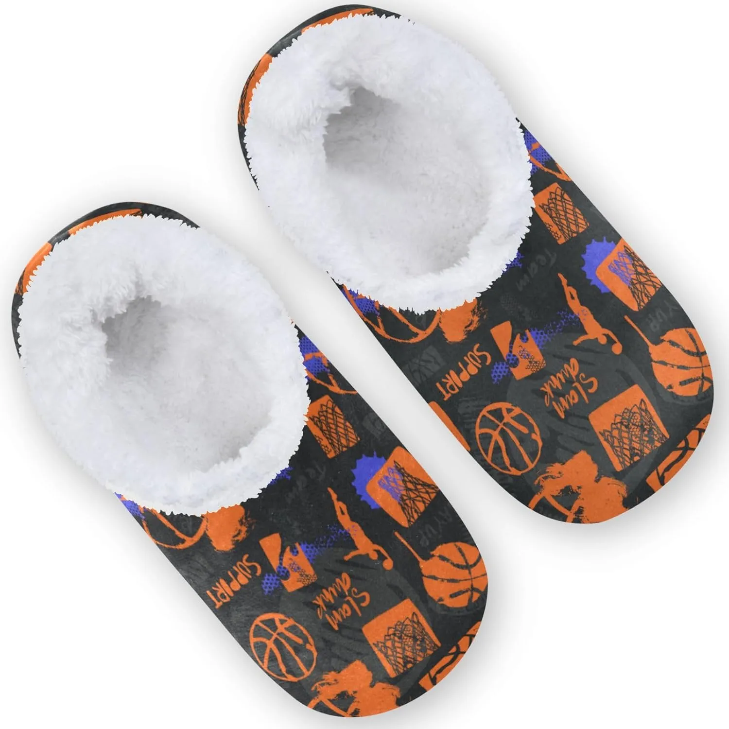 Bright Basketball Sports Boys Girls House Slippers Toddler Home Shoes Winter Indoor Shoes XS