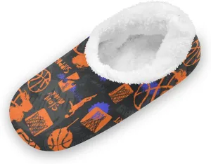 Bright Basketball Sports Boys Girls House Slippers Toddler Home Shoes Winter Indoor Shoes XS