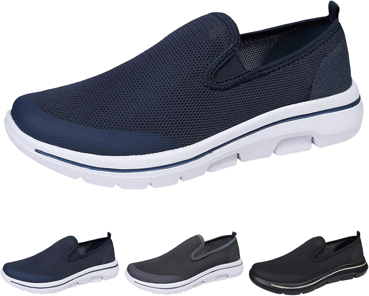 Casual Dress Shoes Men Sports Shoes Simple and Solid Color New Pattern Summer Mesh Breathable Thick Sole Comfortable