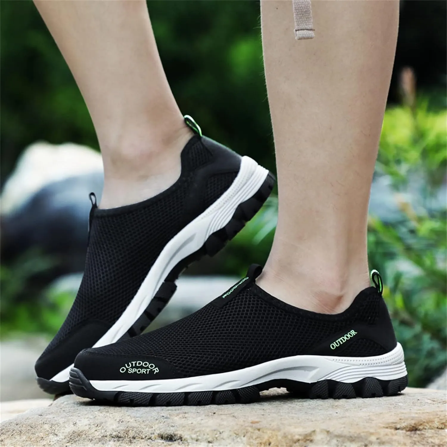 Casual Shoes Lace up Fashion Spring and Summer Men Sports Shoes Flat Bottom Non Slip Outdoor Hiking Mesh
