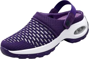Cathalem Mules for Women 2024 Air Cushion Orthopedic Slip on Shoes Air Cushion Slip-on Diabetic Walking Shoes for Women