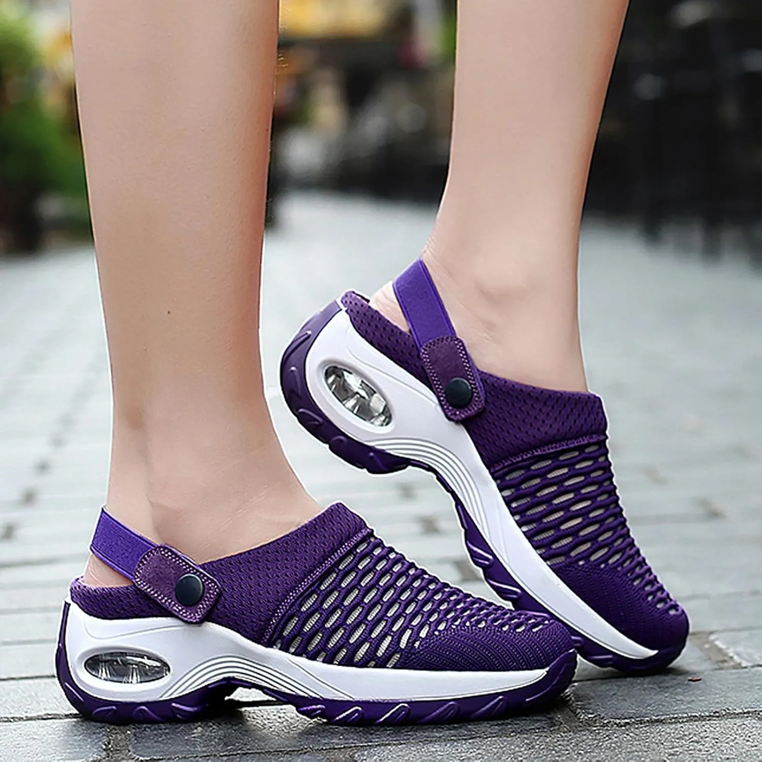 Cathalem Mules for Women 2024 Air Cushion Orthopedic Slip on Shoes Air Cushion Slip-on Diabetic Walking Shoes for Women