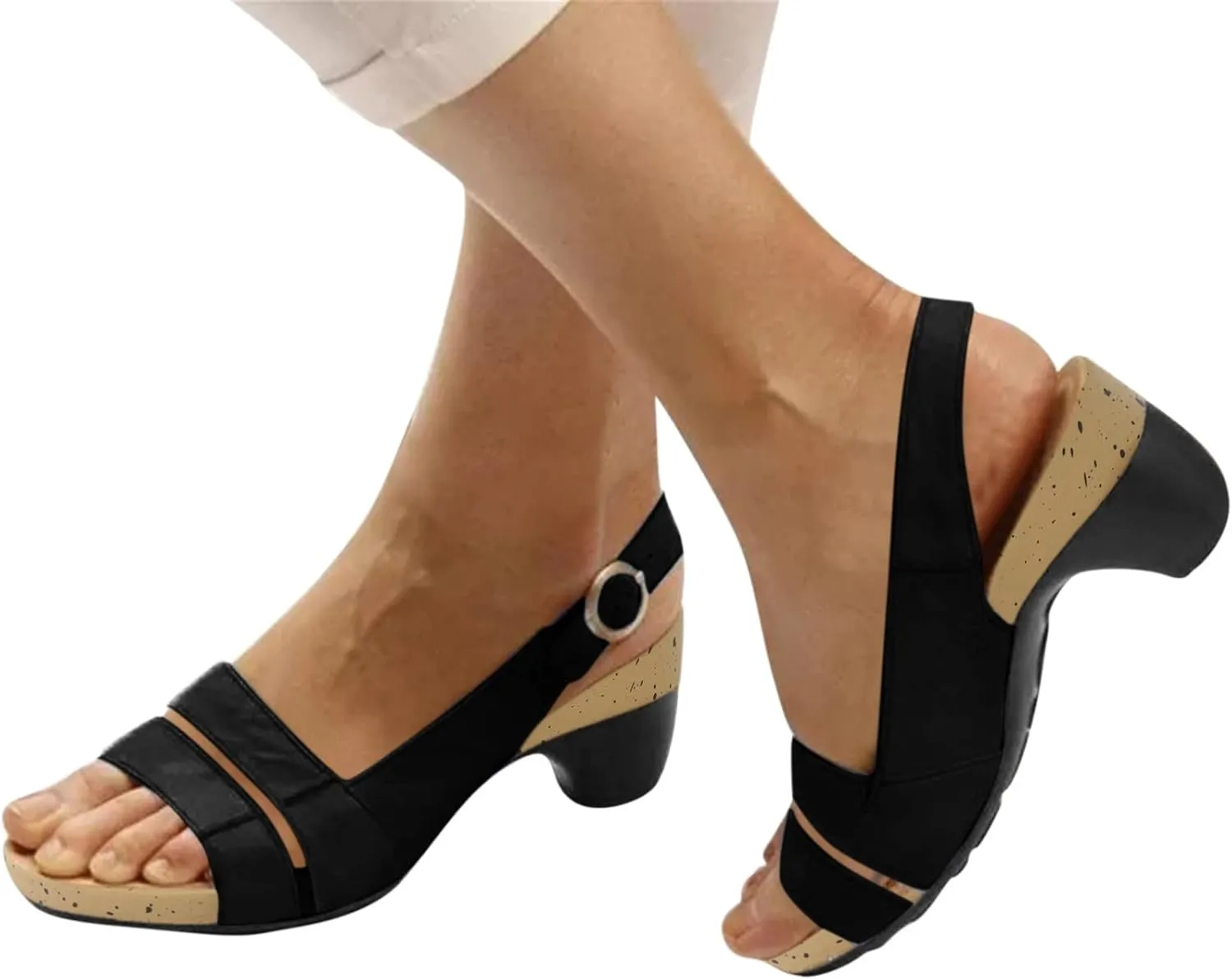 Cathalem Orthopedic Sandals for Women, Women's Comfy Orthotic Sandals, Buckle Ankle Strap Non-slip Open Toes Sandals