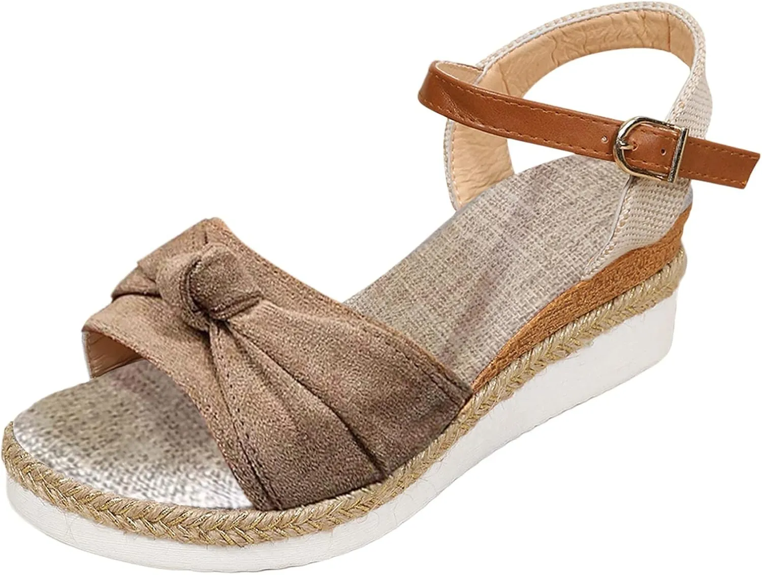 Cathalem Orthopedic Sandals for Women,Women Platform Slip on Sandals with Arch Support Wedge Sandals Summer Dressy Open Toe Beach Sandals