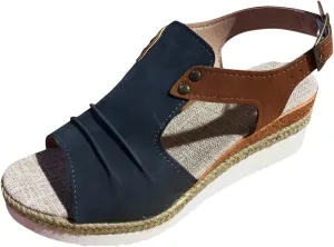 Cathalem Orthopedic Wedge Sandals for Women Summer Dressy Open Toe Ankle Strap Platform Sandals Casual Strappy Slip on Sandals Beach Shoes