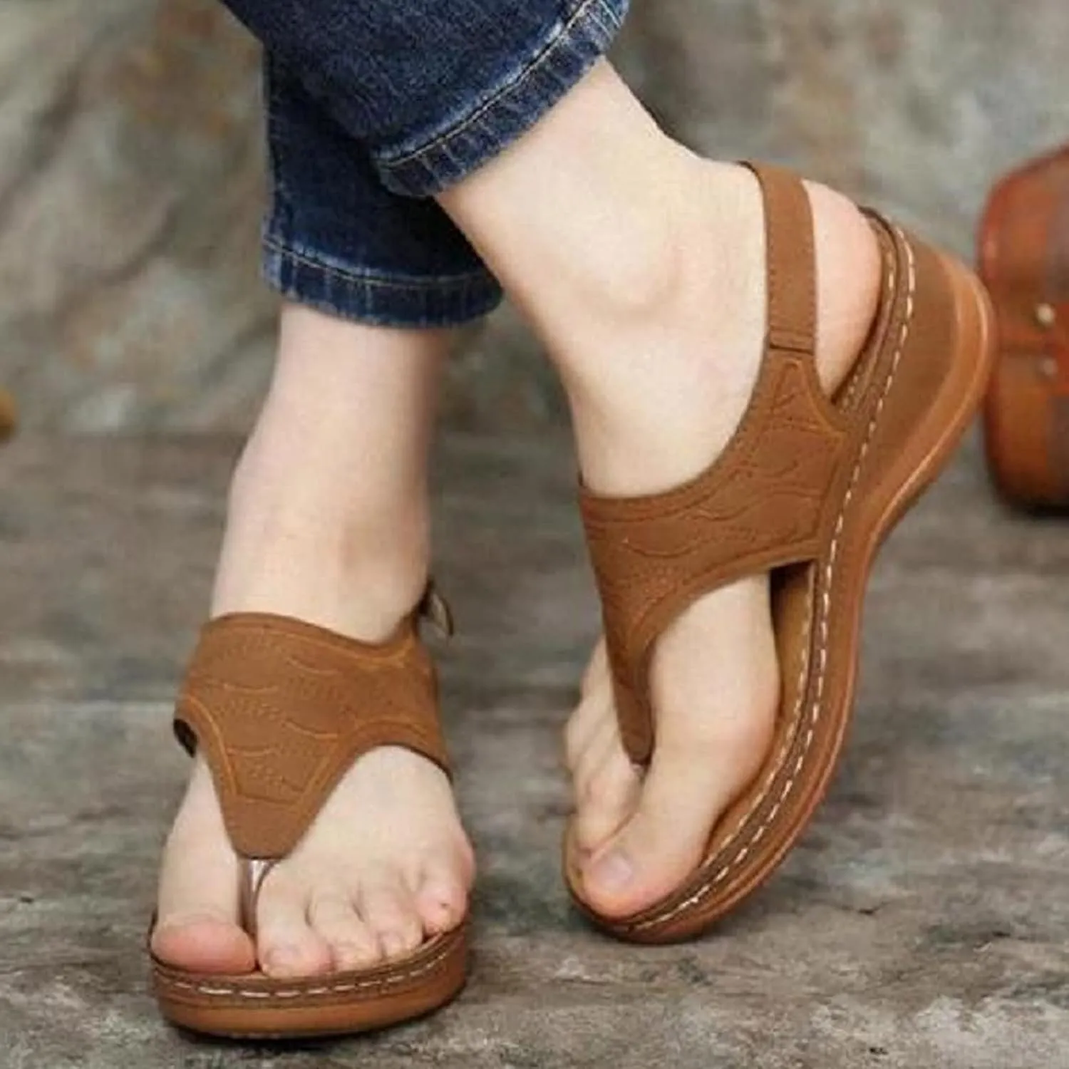 Cathalem Sandals Women Comfortable, Orthopedic Sandals for Women Arch Support 2024 Plus Size Casual Summer Shoes