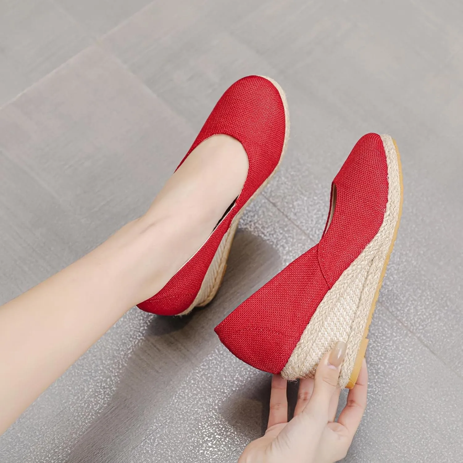 Cathalem Wedge Heels Sandals for Women, Ankle Strap Closed Toe Sandals Casual Buckle Strap Ladies Platform Summer Shoes