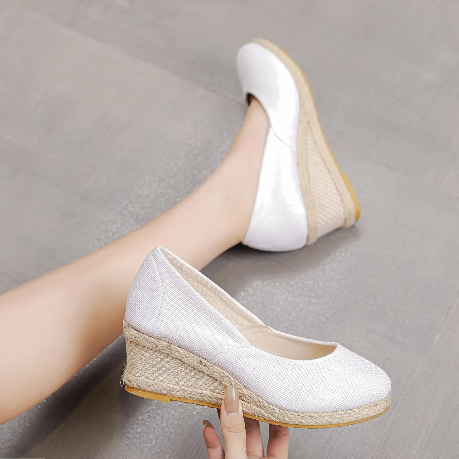 Cathalem Wedge Heels Sandals for Women, Ankle Strap Closed Toe Sandals Casual Buckle Strap Ladies Platform Summer Shoes