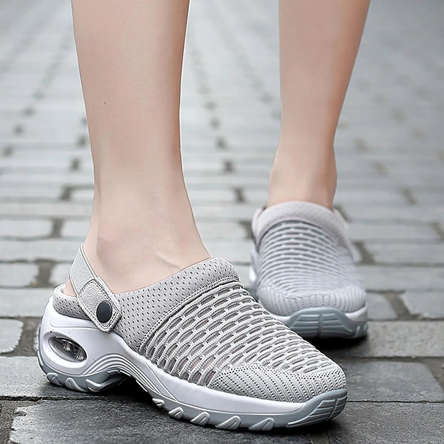 Cathalem Wedge Sandals for Women New Air Cushion Slip-on Diabetic Walking Shoes for Women Wide Width Slippers for Women