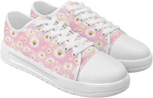 Classic Fashion Sneakers Canvas Shoes for Women Lace Up Low Top Canvas Casual Sneakers Lightweight Breathable Wide Toe Shoes