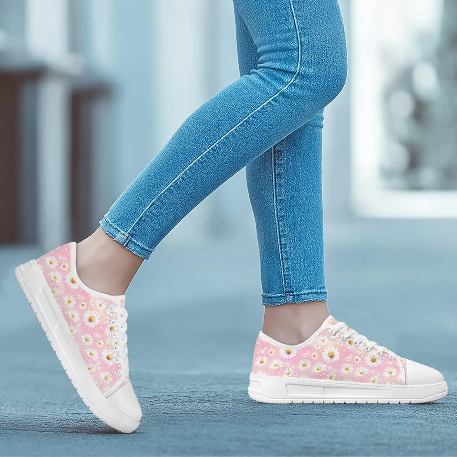 Classic Fashion Sneakers Canvas Shoes for Women Lace Up Low Top Canvas Casual Sneakers Lightweight Breathable Wide Toe Shoes