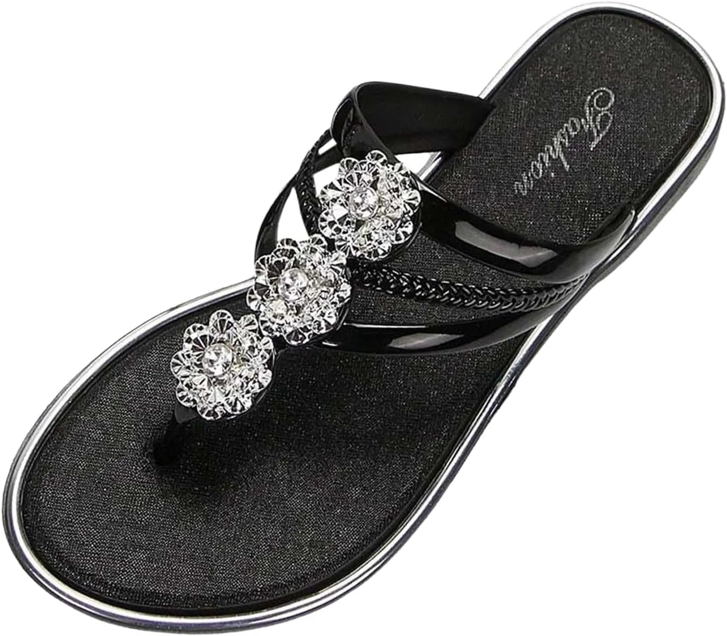 Cool Slippers Female Soft Soled Non Slip Wear Resisting Flat Beach Flops Lady Memory Foam Sandals for Women Wide Width