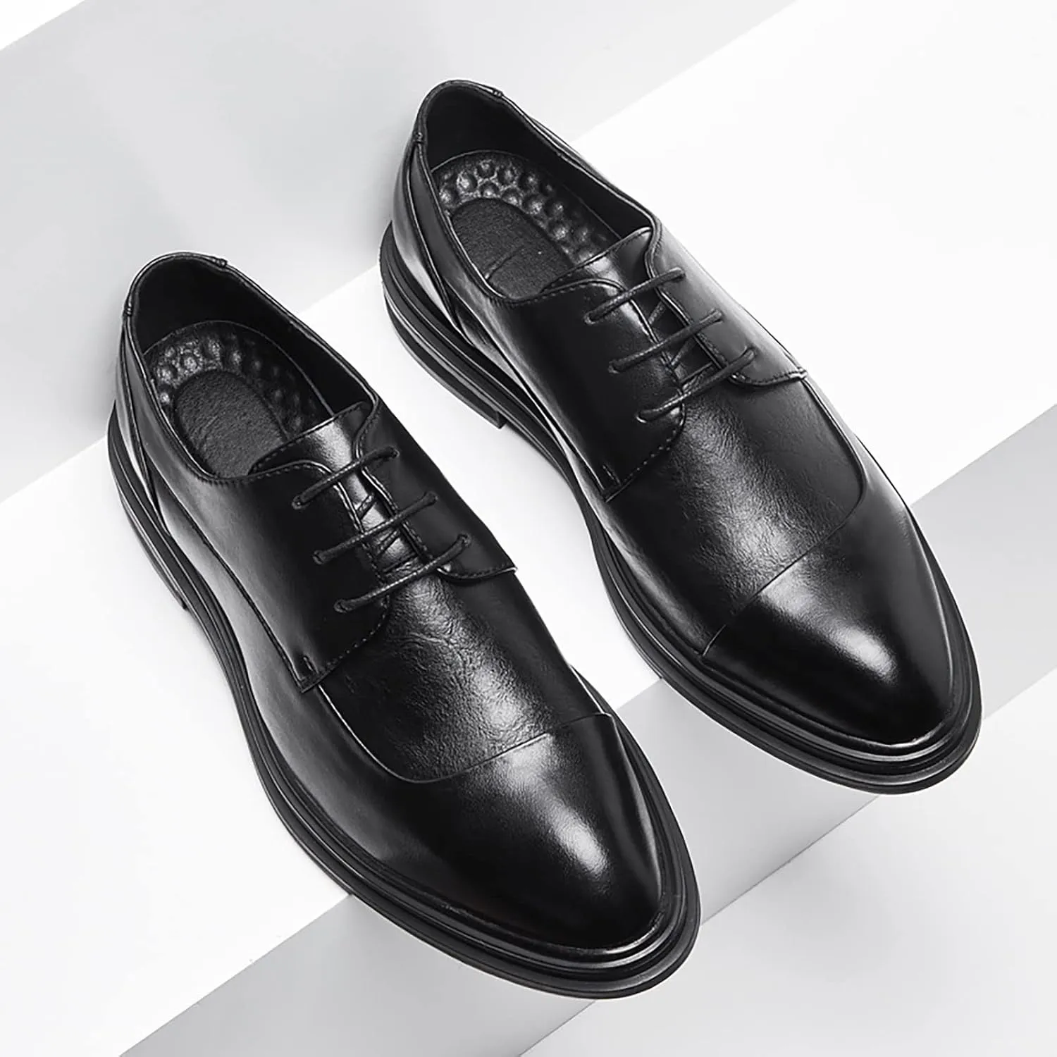 Dress Shoes Men Loafers Men's Business Attire Casual Shoes British Pointed Solid Color Formal Dress Shoes for Men Black
