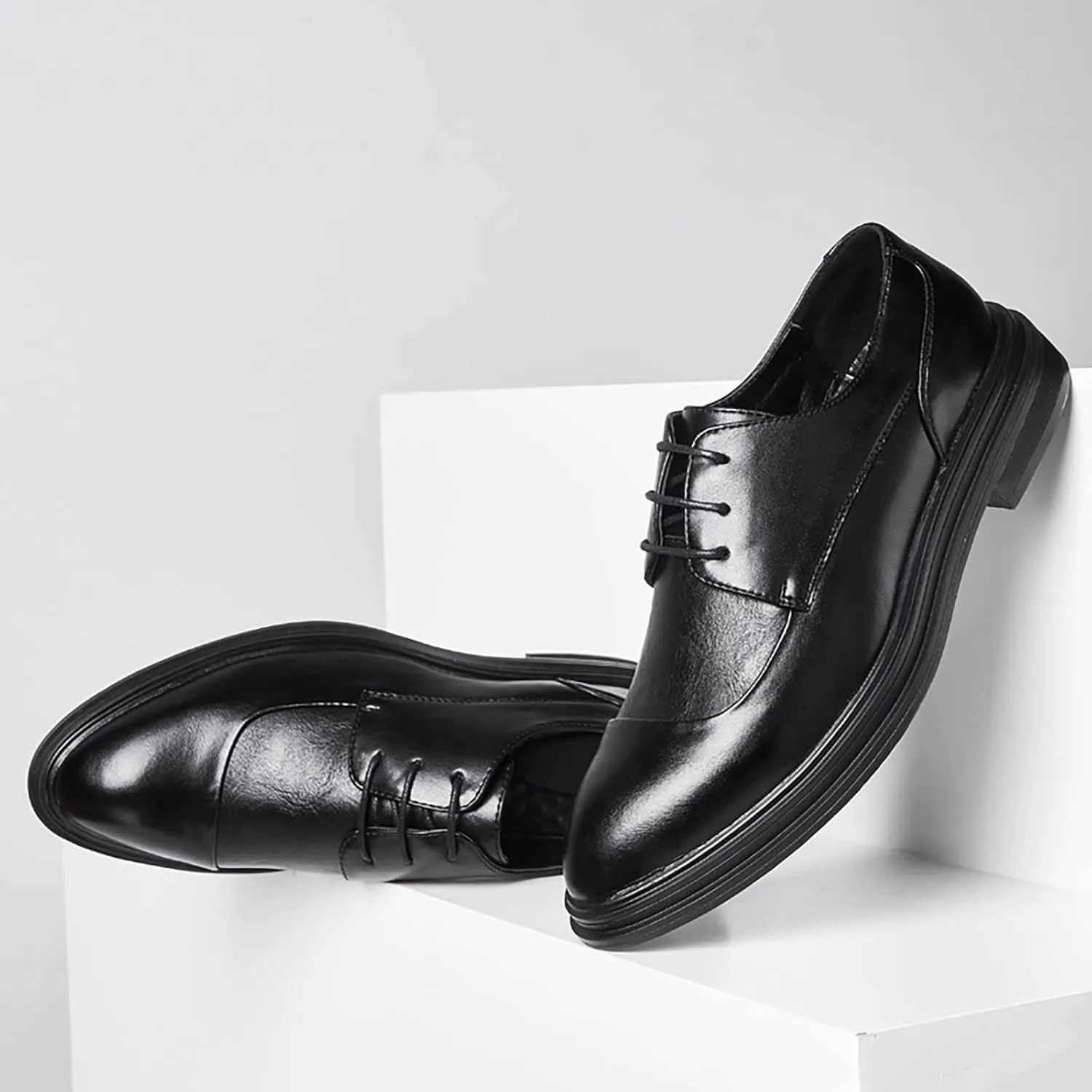 Dress Shoes Men Loafers Men's Business Attire Casual Shoes British Pointed Solid Color Formal Dress Shoes for Men Black